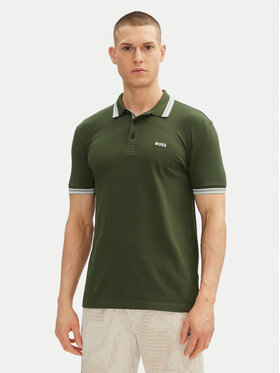 BOSS BOSS Тениска с яка и копчета Paddy 50469055 Зелен Regular Fit
