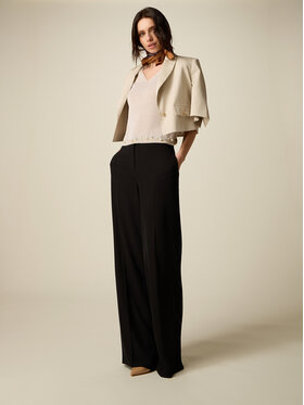 Oltre Oltre Pantaloni di tessuto P022R008885N033 Nero Baggy Fit