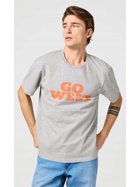 Wrangler Wrangler T-Shirt Graphic Tee Szary Regular Fit