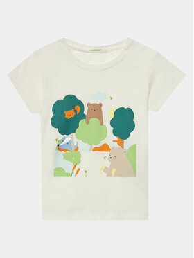 United Colors Of Benetton United Colors Of Benetton Футболка 3I1XA104G Écru Regular Fit