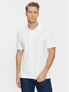 Gap Gap Тениска с яка и копчета 586306-05 Бял Regular Fit
