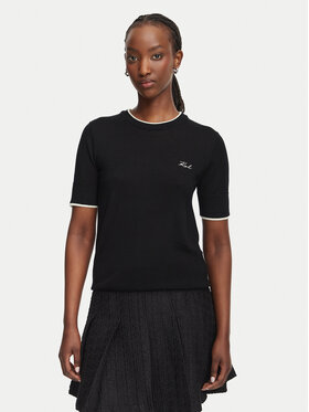 KARL LAGERFELD KARL LAGERFELD Pulover B3W18039 Črna Regular Fit