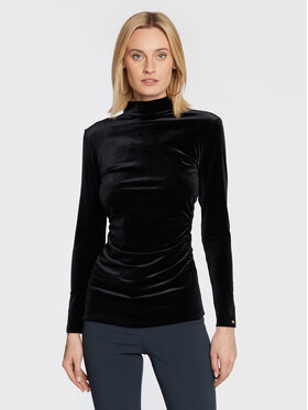 Nissa Nissa Majica TOP13434 Crna Slim Fit
