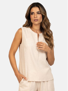 Feba Feba Bluzka F248 Beżowy Comfort Fit