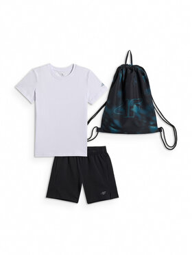 4F 4F Komplet bluzka i szorty sportowe GAME ON Czarny Regular Fit