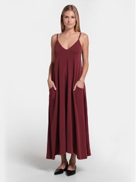 BASICLO BASICLO Sukienka codzienna W-2219-143 Bordowy Oversize