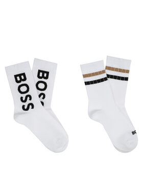 BOSS BOSS Набір 2 пар високих дитячих шкарпеток J51743 Білий