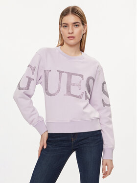 Guess Guess Bluza Vintage Logo W4GQ10 KC8I0 Fioletowy Relaxed Fit