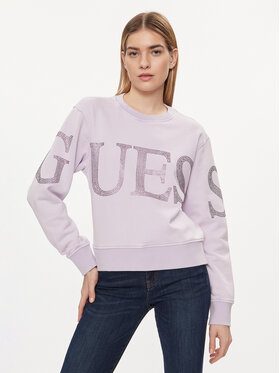 Guess Guess Mikina Vintage Logo W4GQ10 KC8I0 Fialová Relaxed Fit