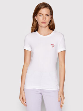 Guess Guess T-krekls Mini Triangle W2YI44 J1311 Balts Slim Fit