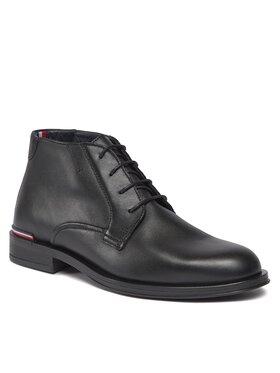 Tommy Hilfiger Gležnjače Core Rwb Hilfiger Lth L Boot FM0FM04804 Crna