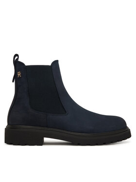 Tommy Hilfiger Tommy Hilfiger Klassische Stiefeletten Nubuck Cleated FW0FW09041 Dunkelblau