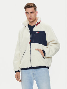 Tommy Jeans Tommy Jeans Geacă Teddy DM0DM18906 Écru Relaxed Fit