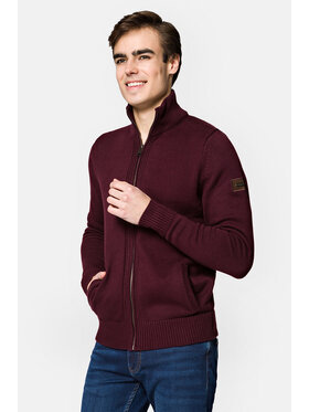 Lancerto Lancerto Kardigan Nate SW073222000061 Bordowy Regular Fit