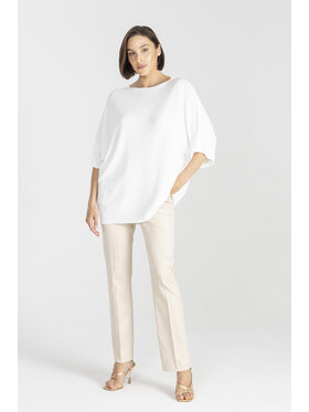 Deni Cler Milano Deni Cler Milano Sweter T-DC-S304-E2-20-10-1 Biały Loose Fit