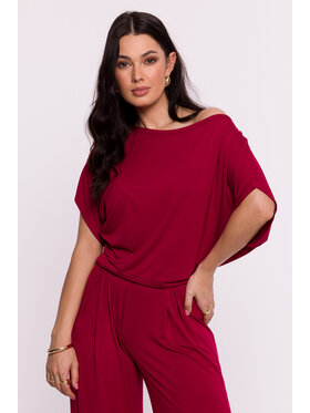 BeWear BeWear Bluzka B287 Bordowy Bella Fit