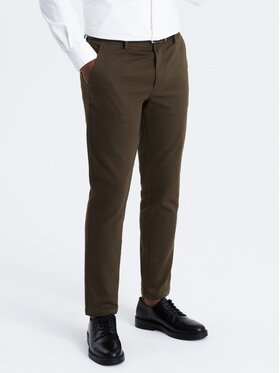 Ombre Ombre Chino kalhoty OM-PACP-0190 Khaki Regular Fit