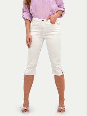 Kaffe Kaffe Панталони тип капри Zelina 10506525 Бял Slim Fit