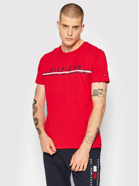 Tommy Hilfiger Tommy Hilfiger T-Shirt Corp Stripe MW0MW20153 Κόκκινο Regular Fit