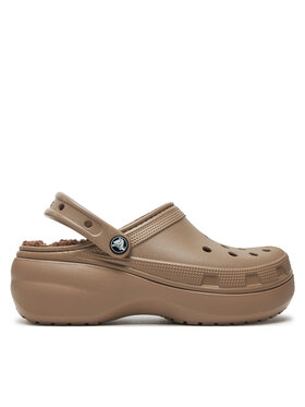 Crocs Crocs Šlepetės Classic Platform Lined Clog W 207938 Ruda