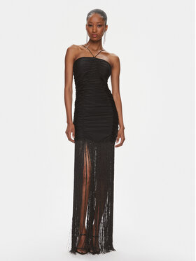 ROTATE ROTATE Официална рокля Sequin Fringe 111784100 Черен Slim Fit