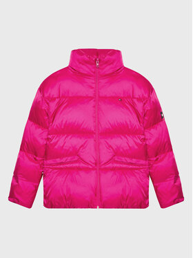 Tommy Hilfiger Tommy Hilfiger Pūkinė striukė Shiny KG0KG06920 Rožinė Boxy Fit