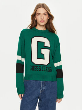 Guess Jeans Guess Jeans Sweater W4BR11 Z3HN2 Zöld Regular Fit