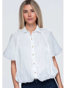 Ombre Ombre Koszula OW-SH-E0068 Biały Loose Fit