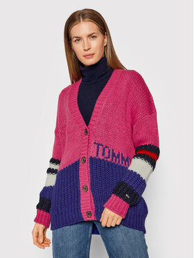 Tommy Jeans Tommy Jeans Cardigan Tjw Multi Stripe DW0DW11011 Rosa Relaxed Fit