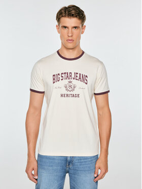 BIG STAR BIG STAR T-Shirt BERNO Kremowy Basic Fit