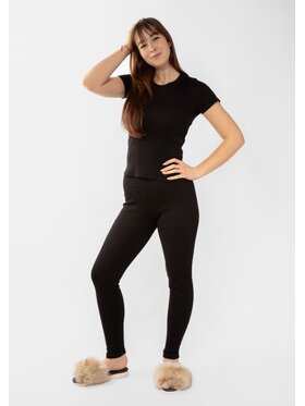 DKaren Sport DKaren Sport Komplet bluzka i spodnie Halima Czarny Slim Fit