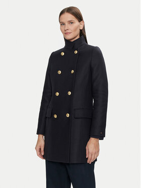 Tommy Hilfiger Tommy Hilfiger Вълнено палто WW0WW42732 Тъмносин Regular Fit