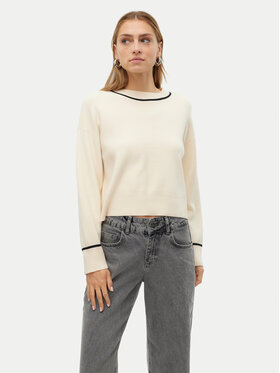 Vero Moda Vero Moda Sweter Saba 10318077 Écru Regular Fit