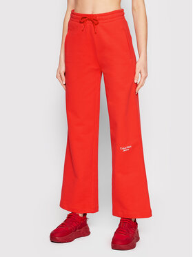 Calvin Klein Jeans Calvin Klein Jeans Teplákové kalhoty J20J218701 Červená Relaxed Fit