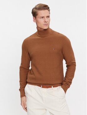 Tommy Hilfiger Tommy Hilfiger Rollkragenpullover MW0MW33453 Braun Regular Fit