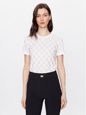 Elisabetta Franchi Elisabetta Franchi T-Shirt MA-020-31E2-V240 Bílá Regular Fit
