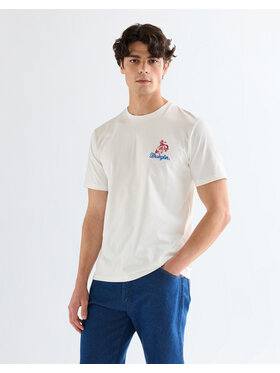 Wrangler Wrangler T-Shirt EMBROIDERY TEE Biały Regular Fit