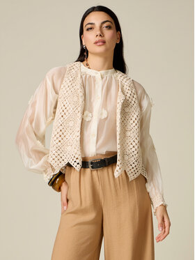 Oltre Oltre Marynarka L003J000010N0R2 Biały Cropp Fit
