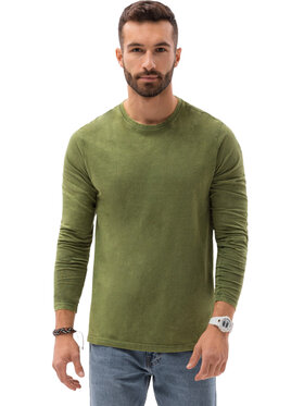 Ombre Ombre S dlouhým rukávem L131 Zelená Slim Fit