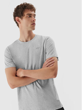 4F 4F T-Shirt 4FAW23TTSHM0876 Grau Regular Fit