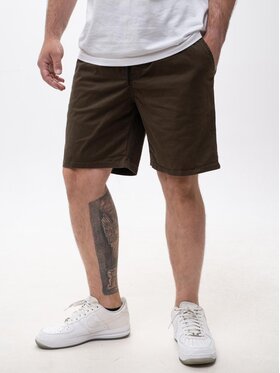 Jigga Wear Jigga Wear Szorty materiałowe Krótkie Spodenki Materiałowe Brązowe Jigga Wear Crown Pocket L Brązowy Regular Fit