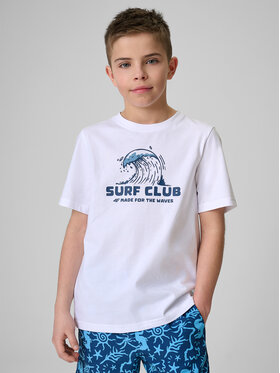 4F 4F T-Shirt WAVE RIDERS CLUB Biały Regular Fit