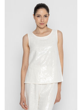 Deni Cler Milano Deni Cler Milano Top W-DC-0007-D2-F3-11-1 Écru Regular Fit