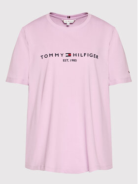 Tommy Hilfiger Curve Tommy Hilfiger Curve T-Shirt Ess WW0WW29738 Fioletowy Regular Fit