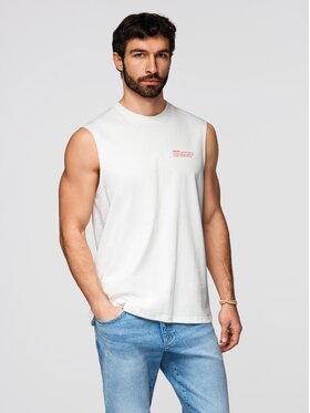 Ombre Ombre Tank top OM-TSTT-0243 Biały Loose Fit