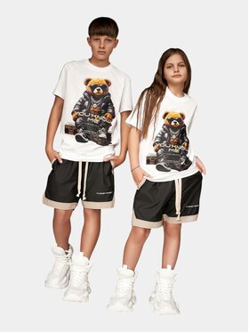 Nobrand Nobrand T-Shirt Tricou "YOU KNOW ME" - T36543 Biały Basic Fit