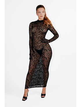 Perilla Perilla Sukienka Sukienka Kourtney Maxi Czarny Slim Fit