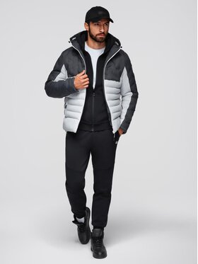 Ombre Ombre Kurtka zimowa OM-JALP-0206 Szary Active Fit