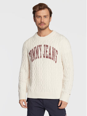 Tommy Jeans Tommy Jeans Sweter Collegiate DM0DM15070 Biały Relaxed Fit