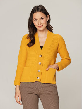 Willsoor Willsoor Kardigan 66856/3 Żółty Regular Fit